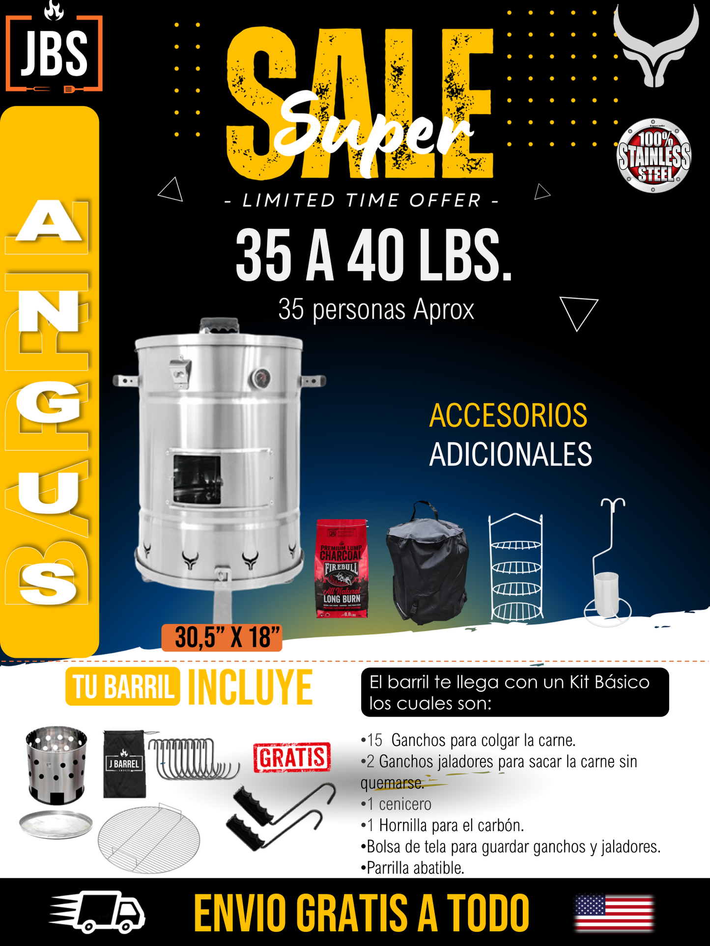 Combo Temporada Angus (hasta 40 lbs)