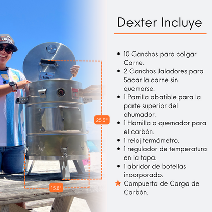 Barril Ahumador Dexter (Pequeño: hasta 28 Lbs)