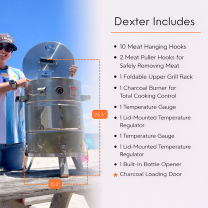 Jbarrel Dexter Smoker (Small: up to 28 lbs)