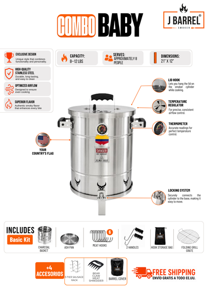 Jbarrel Baby Smoker (Mini: up to 12 lbs)