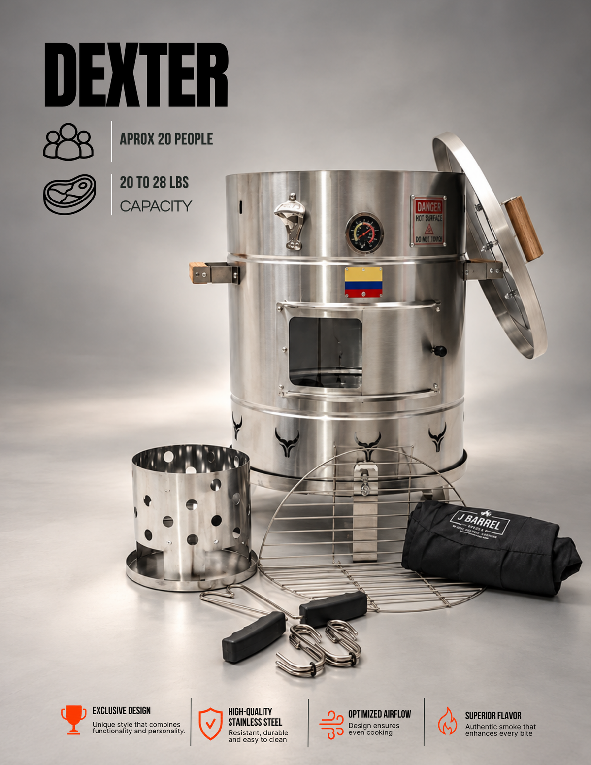 Ahumador Jbarrel Dexter (Pequeño: hasta 28 lbs)