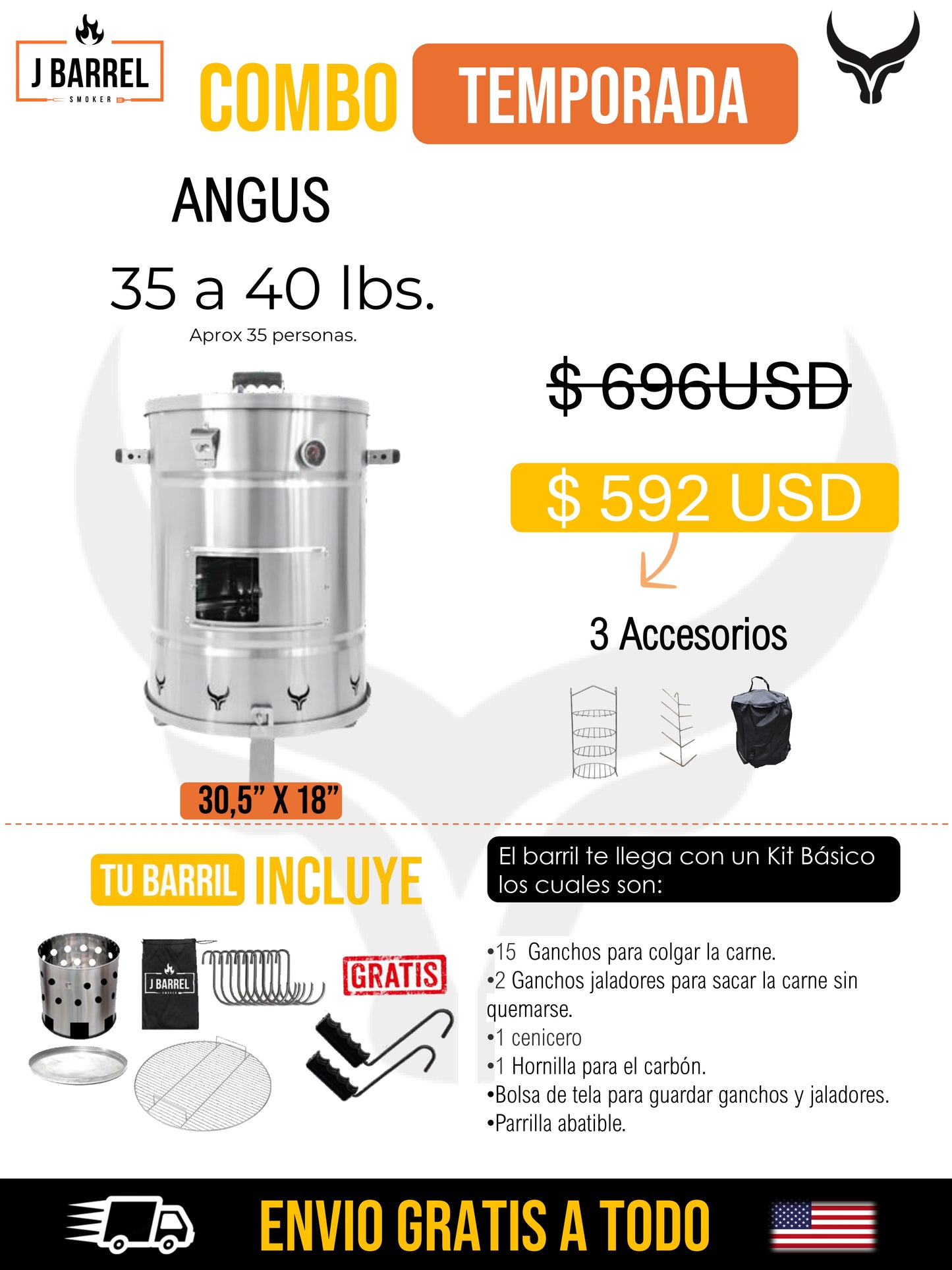 Combo Temporada Angus (hasta 40 lbs)