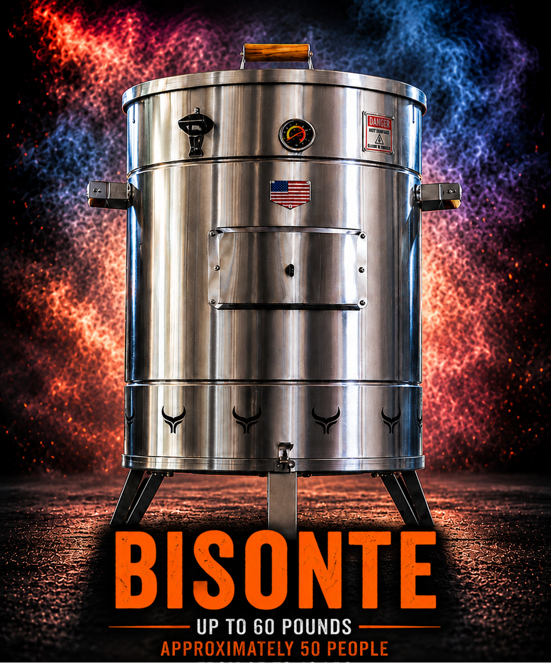 Barril ahumador Bisonte (GRANDE: hasta 60 libras)