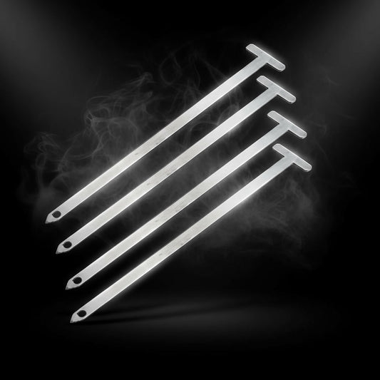 Juego de 4 brochetas de carne de acero inoxidable estilo Rodizio